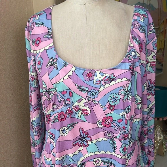 Dolls Kill Sugar Thrillz Psychedelic Disco Dress NWT - Picture 2 of 6